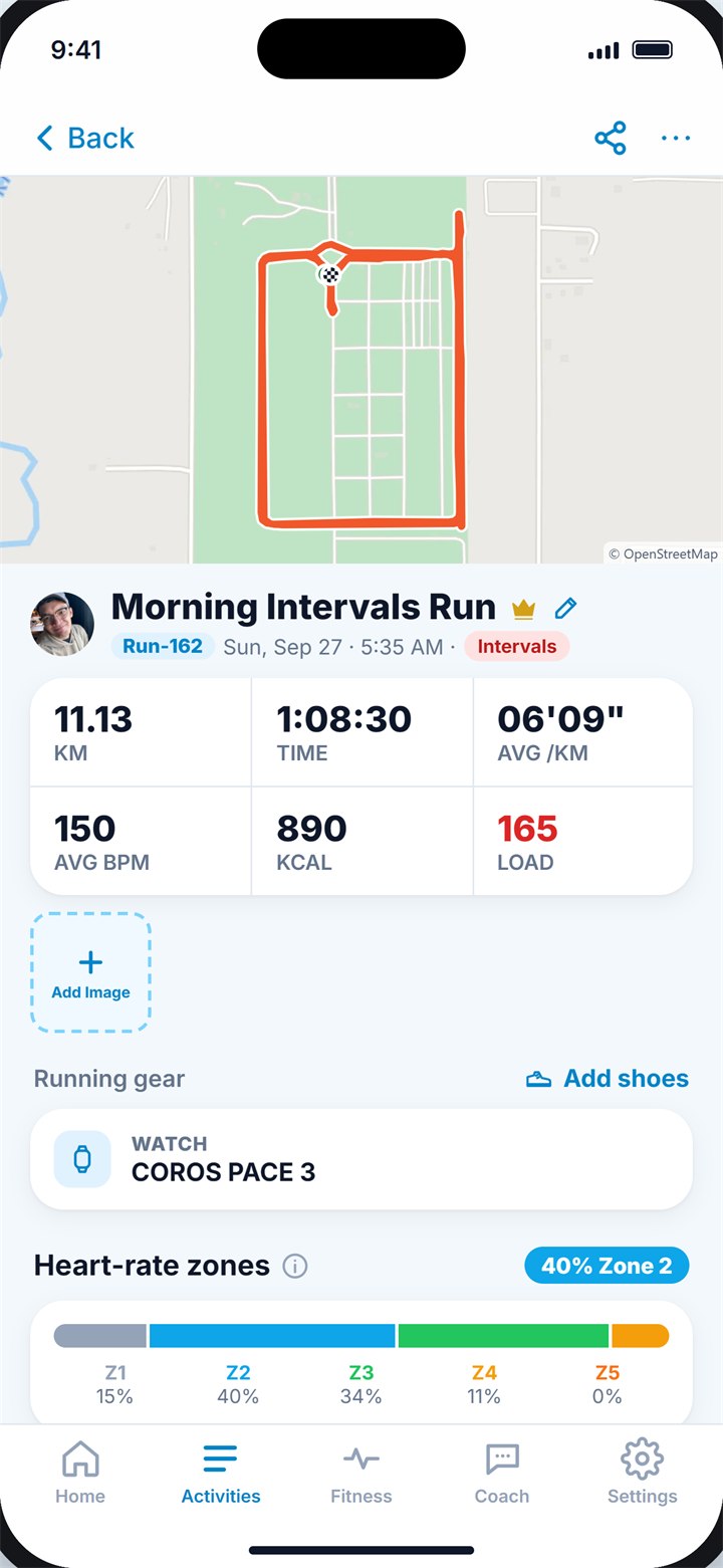 A Windlace run with training effect